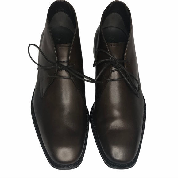NEW Tod's Mens Brown Leather Laceup AnkleBoots 5.5 - Picture 7 of 16
